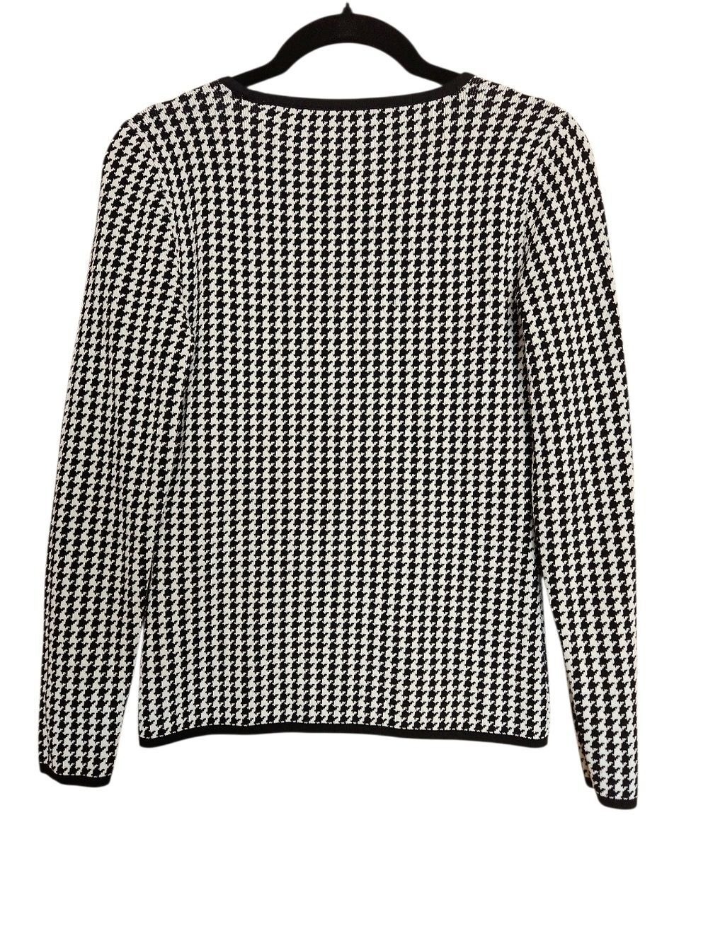 WHITE HOUSE BLACK MARKET HOUNDSTOOTH SCOOP NECK LONG SLEEVE SWEATER SMALL - Picture 5 of 9